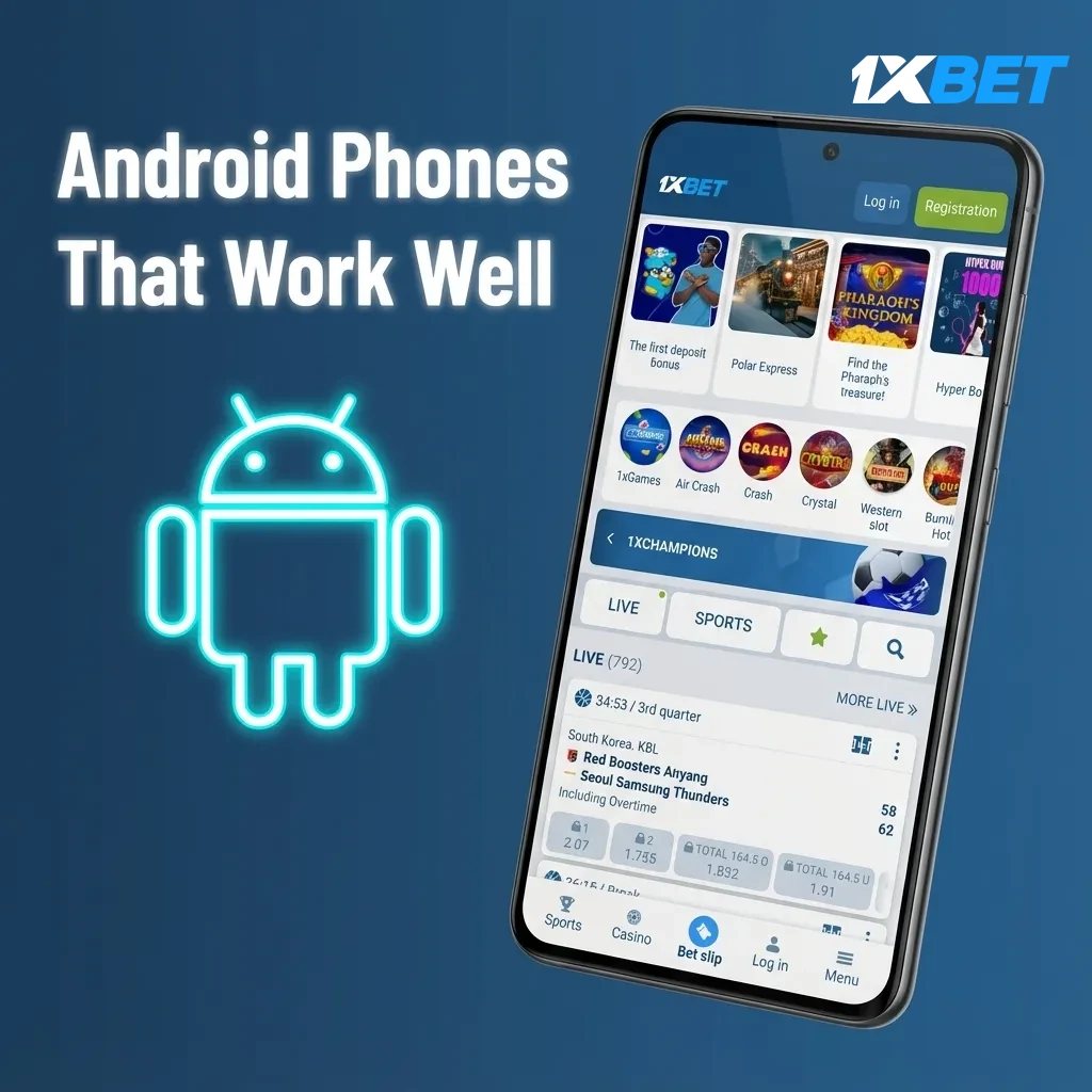 List of Android phones for lag-free live odds, streams, casino games: Galaxy S21–S23/A52–A53, Redmi Note 10–11, Poco X3 Pro.