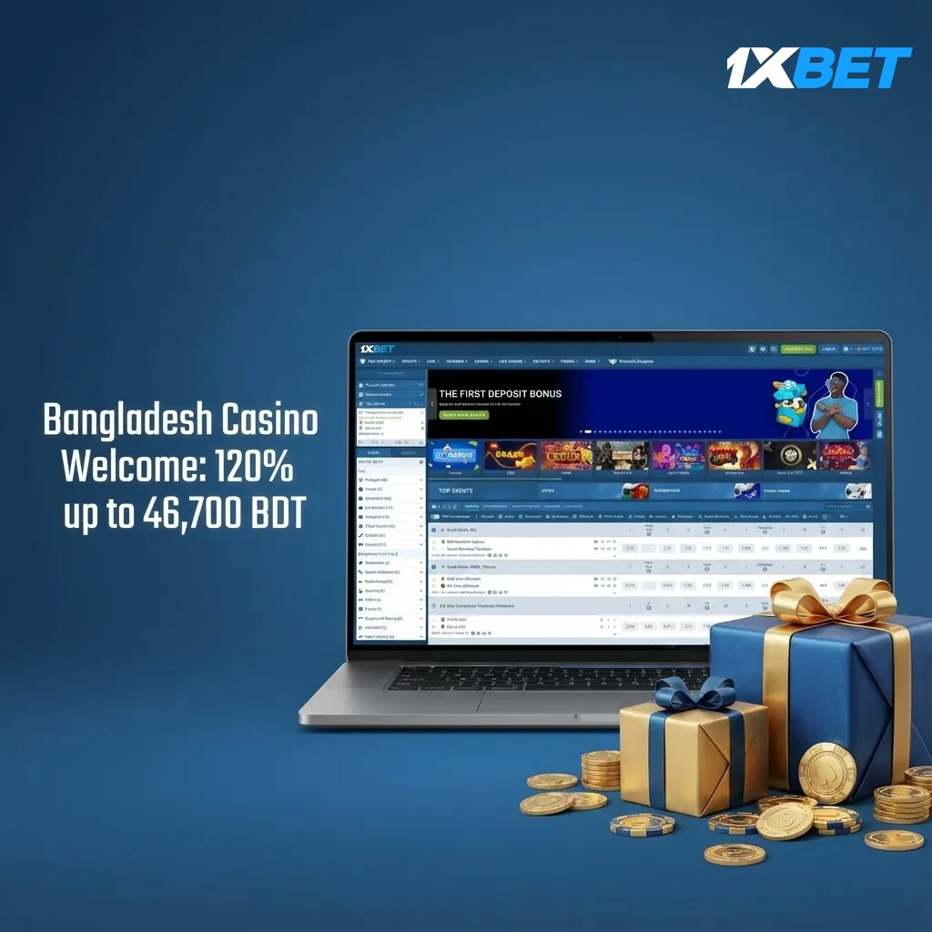 Bangladesh casino welcome bonus banner: 120% up to 46,700 BDT for new players. 18+, deposit and wagering terms apply.