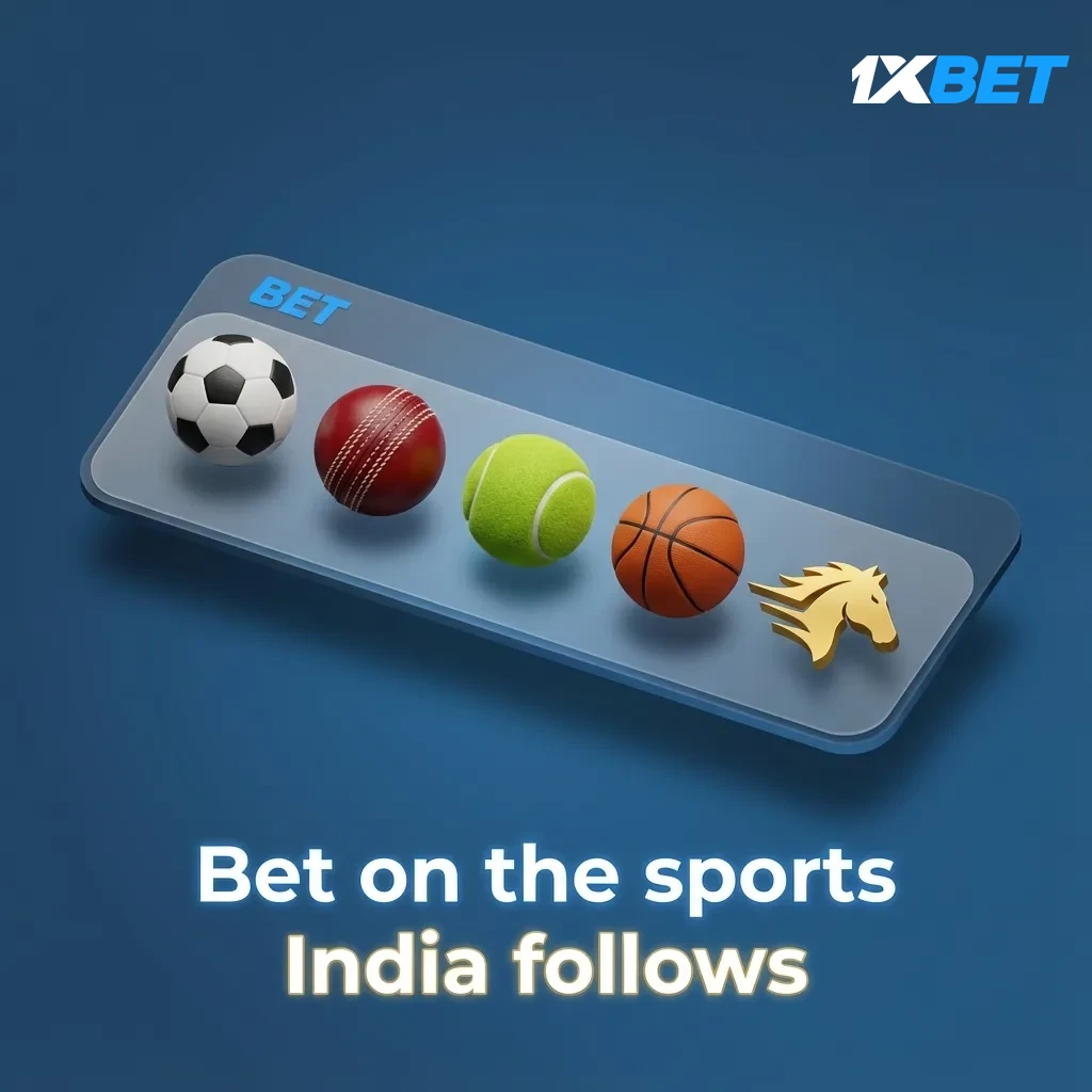 1xBet banner: bet pre-match or live on 35+ sports in India, including cricket, football, kabaddi, tennis, MMA.