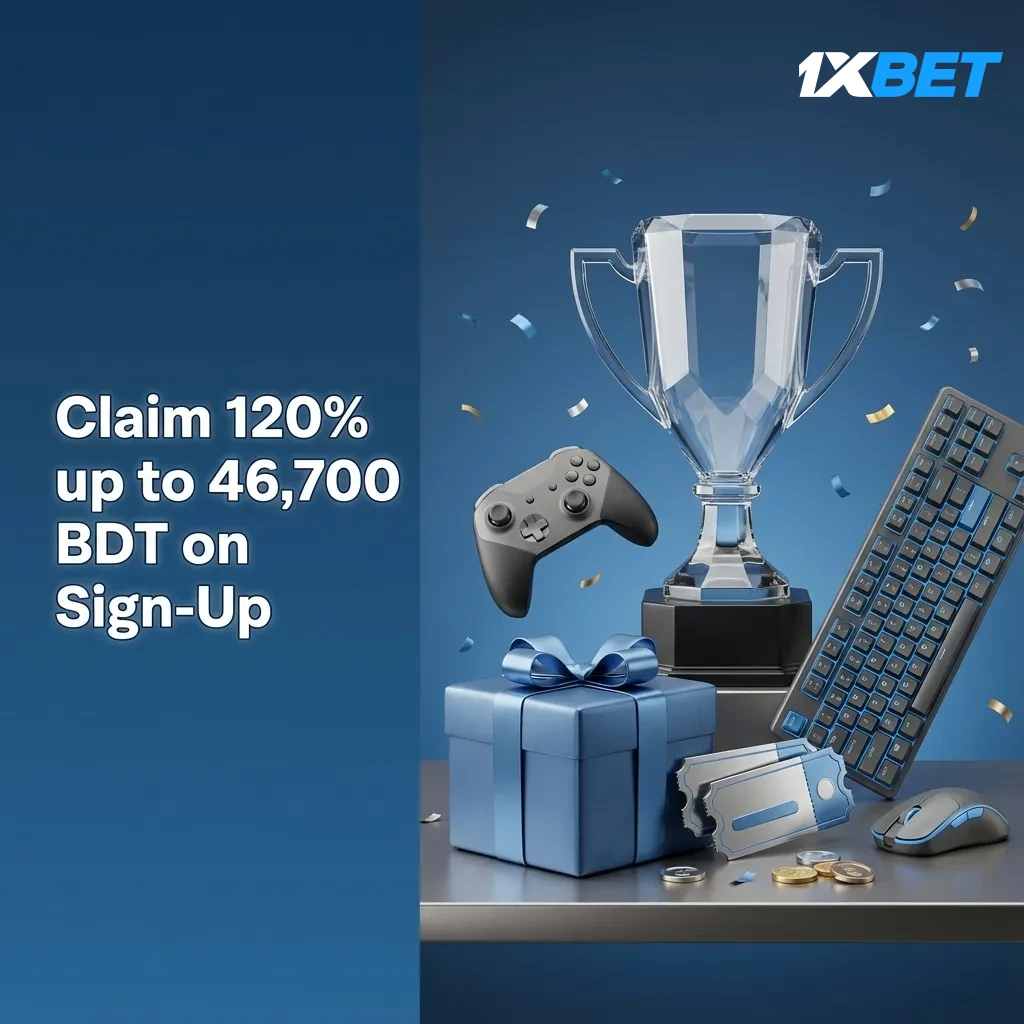 Bangladesh sign-up offer: 120% sports bonus up to 46,700 BDT; register, choose sports bonus, deposit, bet on LoL.