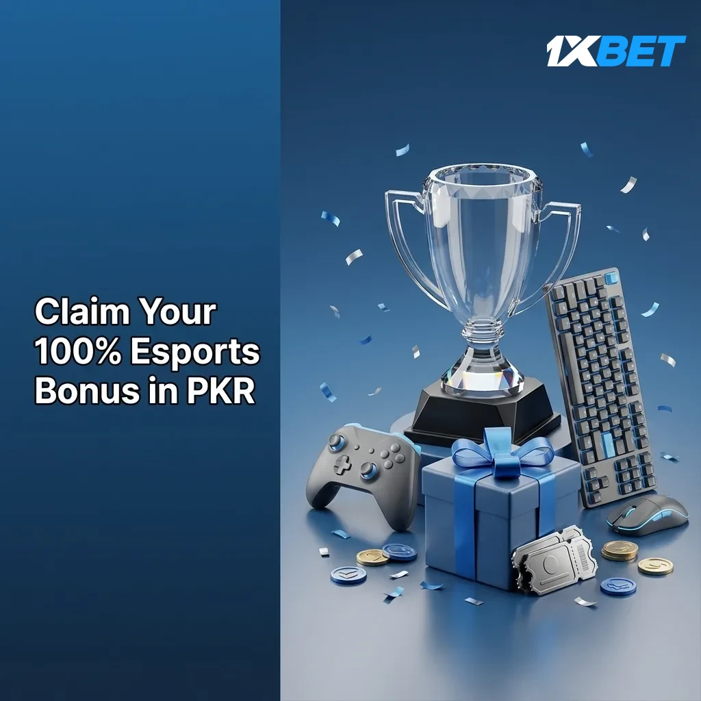 Claim your 100% esports bonus up to 70,000 PKR at 1xBet; new users, opt-in, deposit, wagering rules apply.