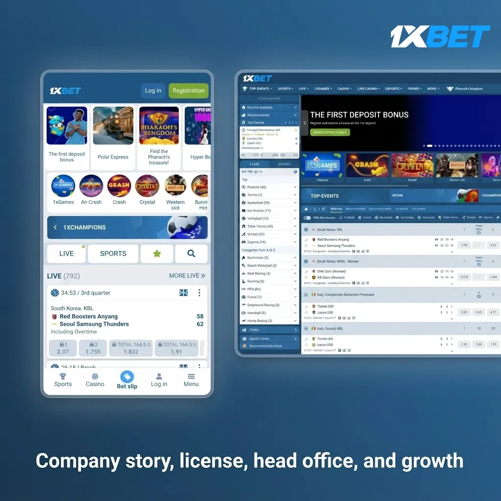 1xBet: founded 2007; licensed by Curaçao eGaming 1668/JAZ; reg. office Curaçao; HQ Limassol, Cyprus; global growth.