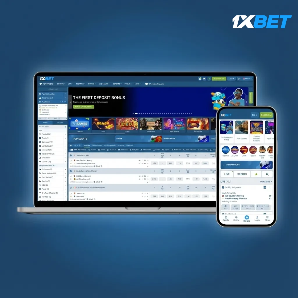 Easy betting UI: nav Sports, Cricket, Casino, eSports; side bet slip; 1-click odds, search, filters, language, account