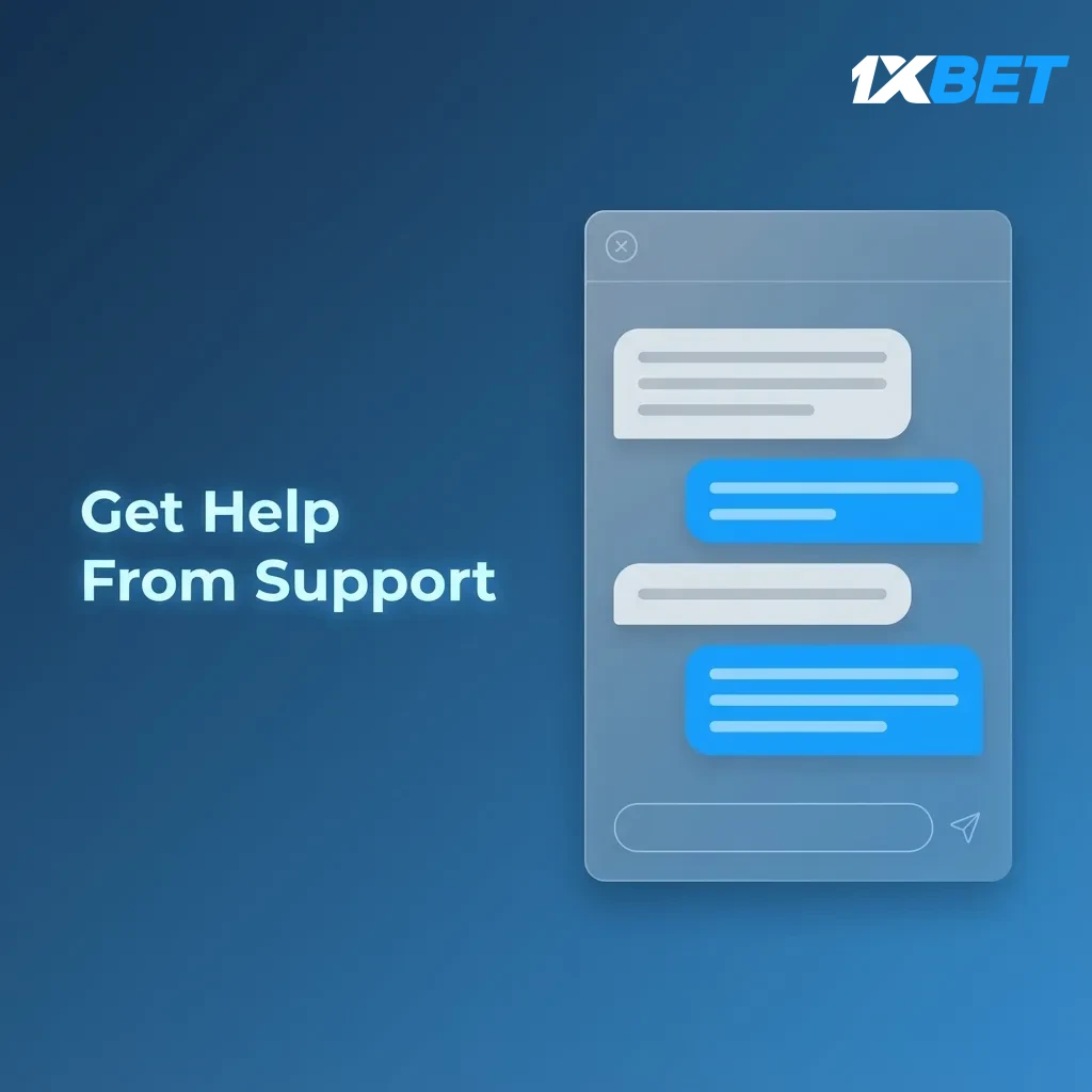 1xBet support options for withdrawal issues: live chat, support email, security verification, contacts page.