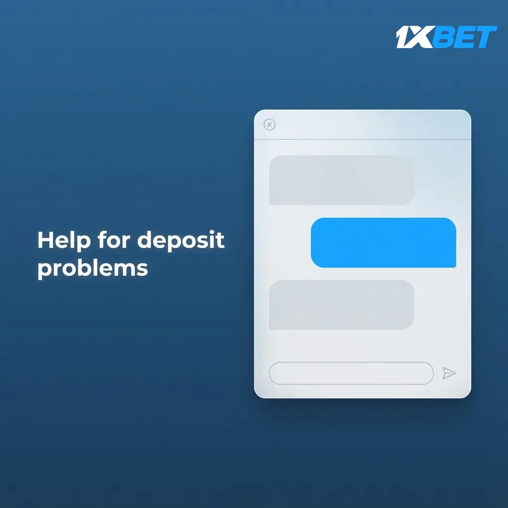 Help for deposit problems: support via Live Chat, support@1xbet.com, contact form, in-app support, or regional phone.