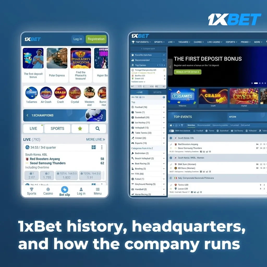 1xBet overview: founded 2007, HQ Limassol, Curaçao eGaming license, sportsbook and casino operations, sponsorships.