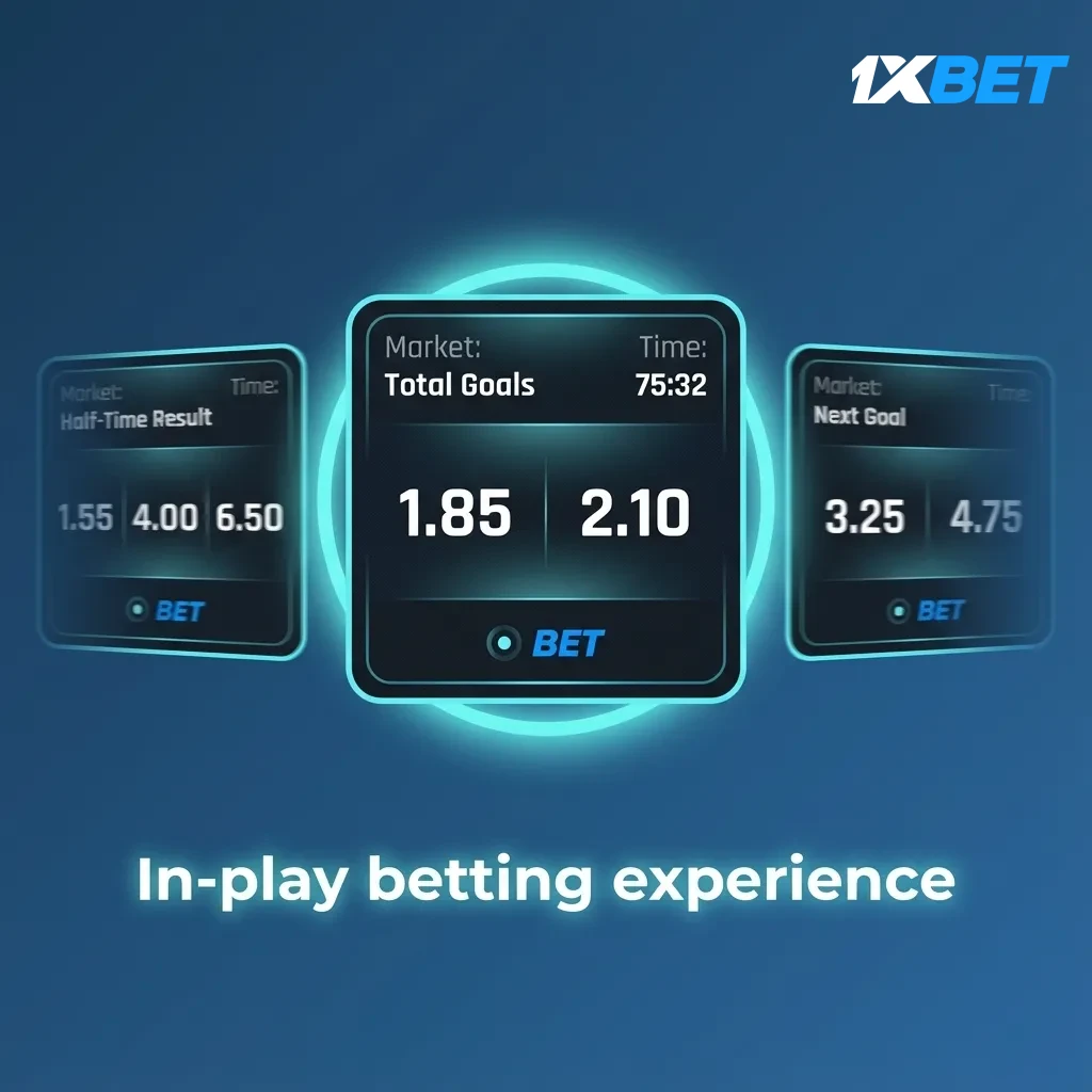 In-play betting dashboard showing live odds, scoreboards, stats, and cash-out across football, basketball, and tennis.