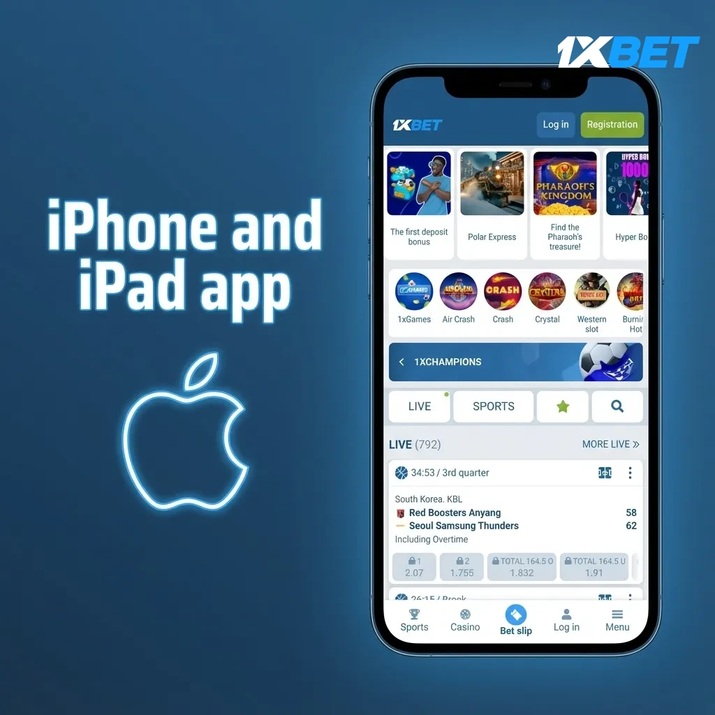 iPhone and iPad showing app with App Store download; supports iOS 12+; real-time odds and results notifications.