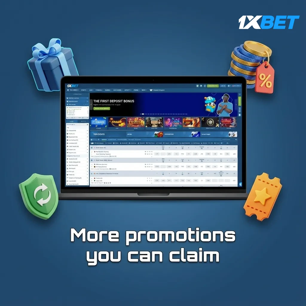 More promotions you can claim on 1xBet Nigeria: accumulator bonus, odds boosts, birthday gift, weekly reload, cashback.