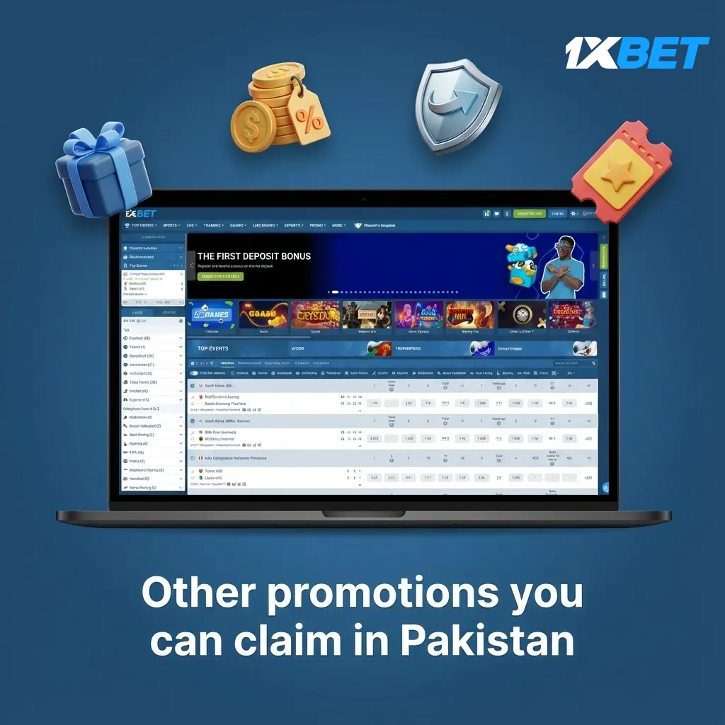 Pakistan promos: Lucky Friday deposit bonus, X2 Wednesday, Acca of the Day boost, birthday gift, VIP cashback