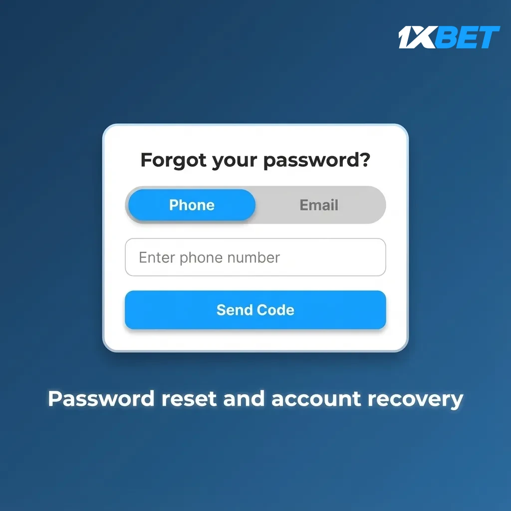 Forgot password screen showing options: SMS, email, social recovery, code entry, and support with ID verification.