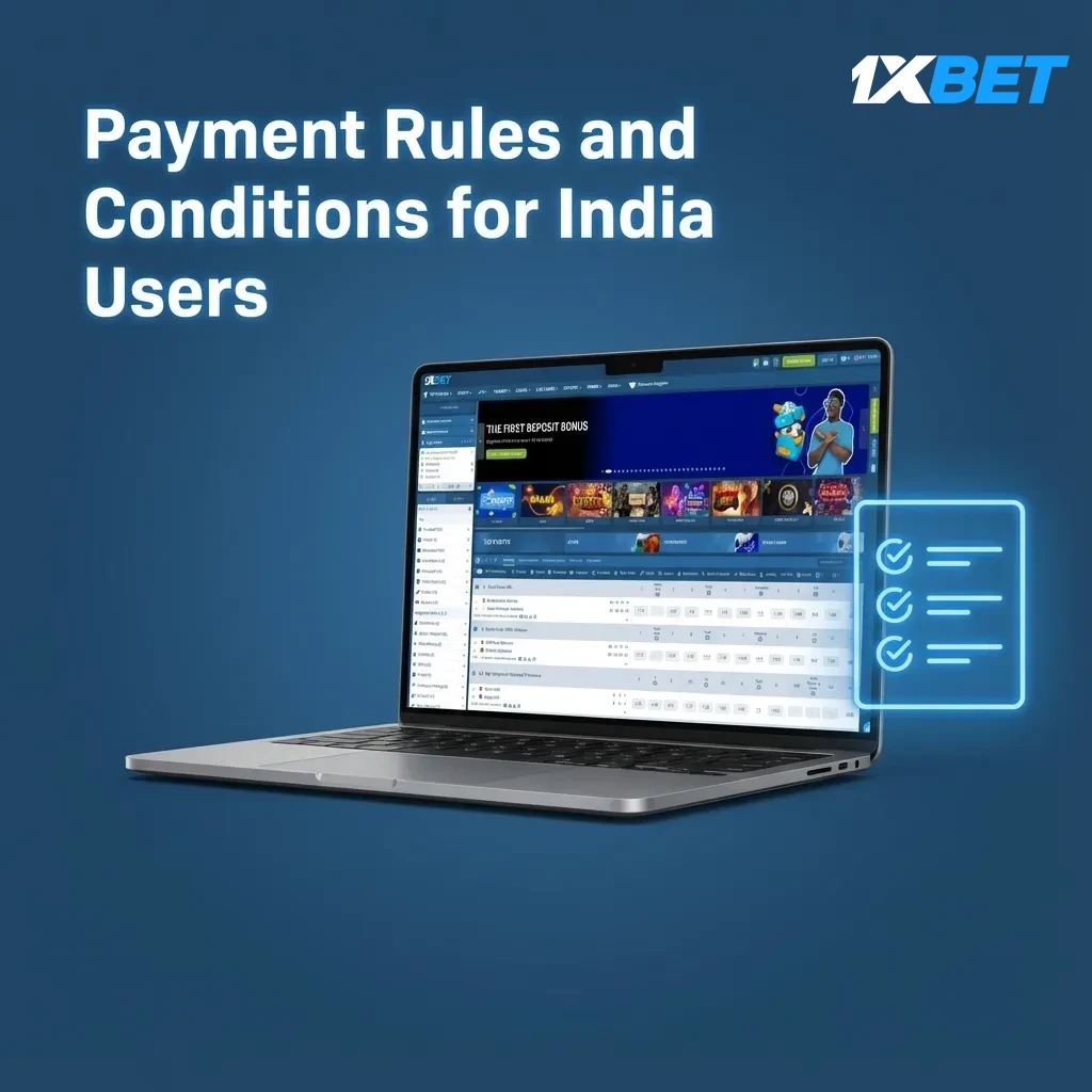 Infographic of India payment rules: name match, KYC, same-method payouts, bonus rollover, bank limits and timing.