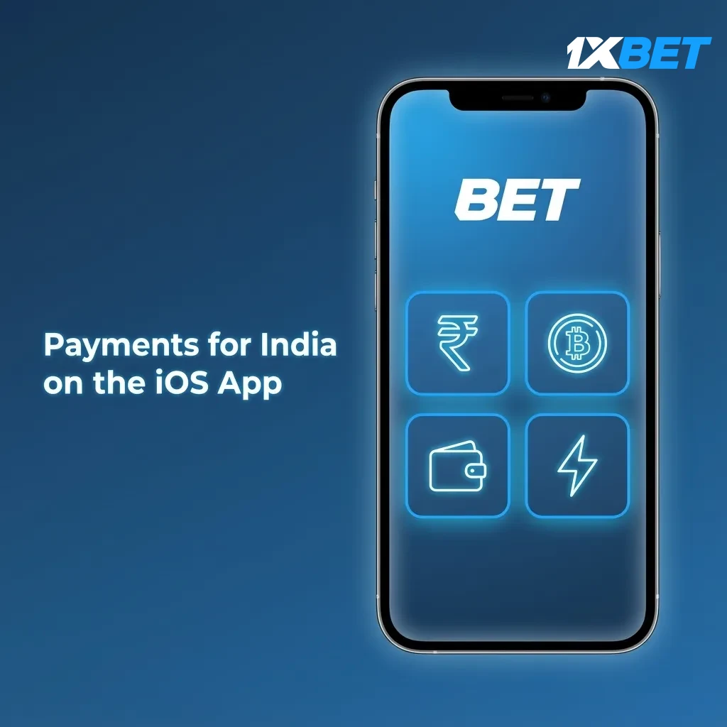 iOS app payments for India: deposits from ₹100, withdrawals from ₹300; UPI, IMPS, cards, Skrill, Neteller, crypto.