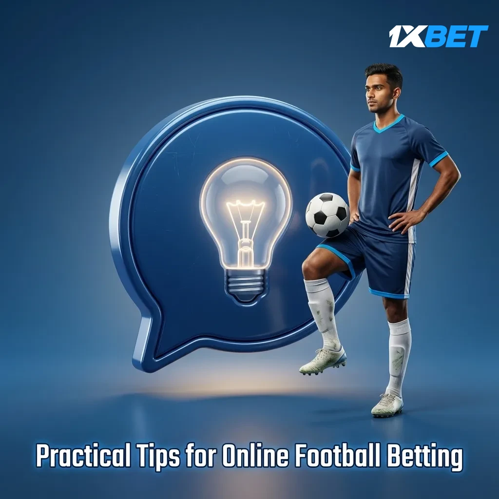 Graphic showing football betting tips: form, team news, weather, odds movement, bankroll and in-play discipline.