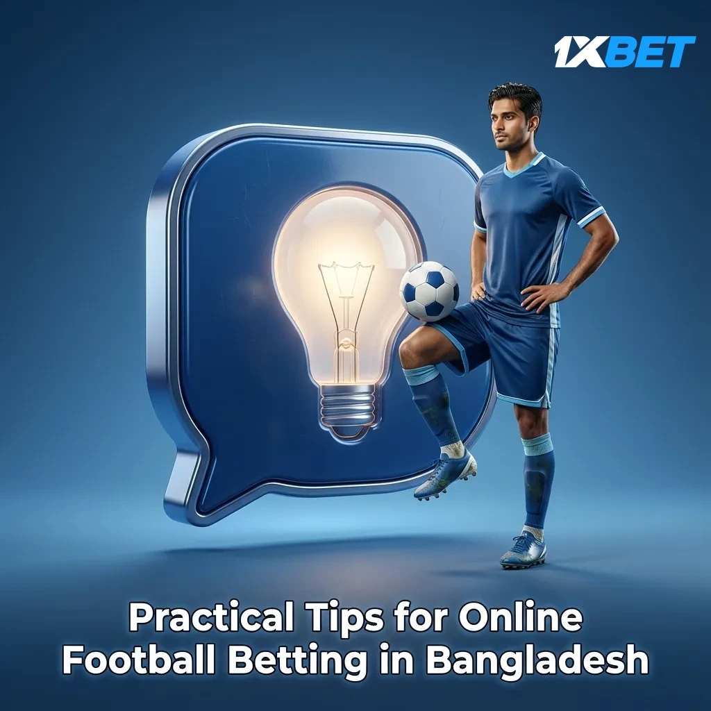 Infographic of online football betting tips in Bangladesh: form, injuries, venue, weather, timing, bankroll, live strategy.