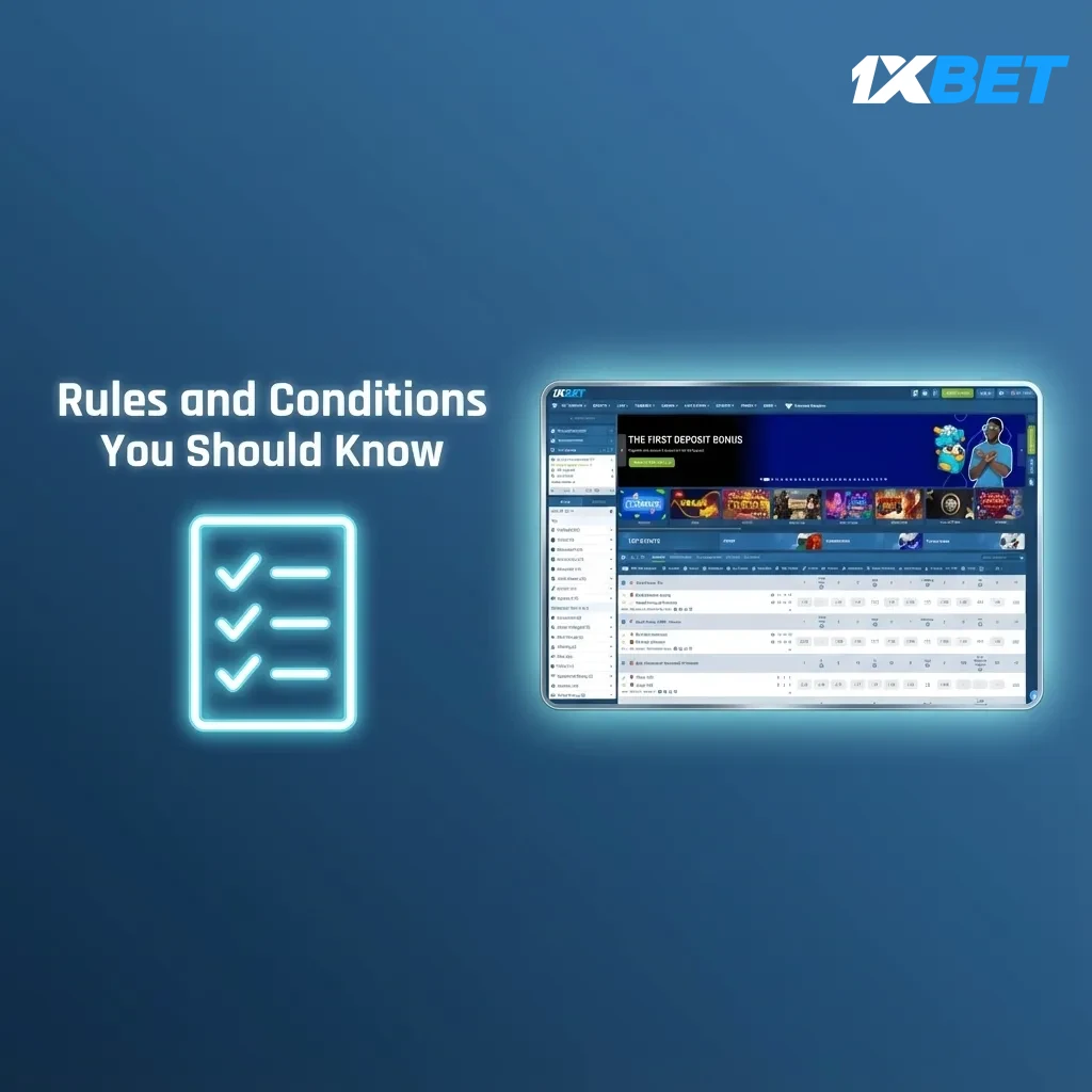 Rules and Conditions: 18+ only, one account per person and device, KYC required, bonus wagering limits, own-name payments.