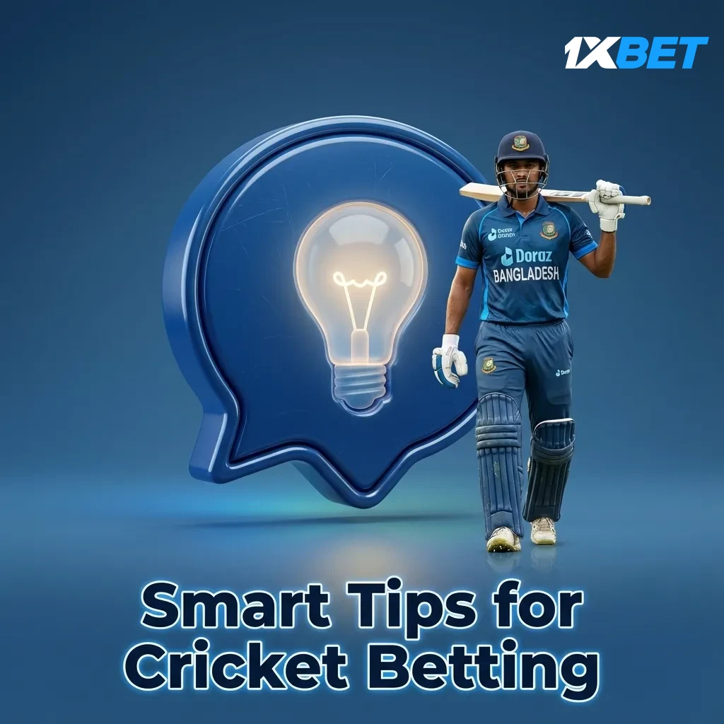 Infographic: smart cricket betting tips—study form, conditions, toss; manage bankroll; use live stats; Bangladesh focus.