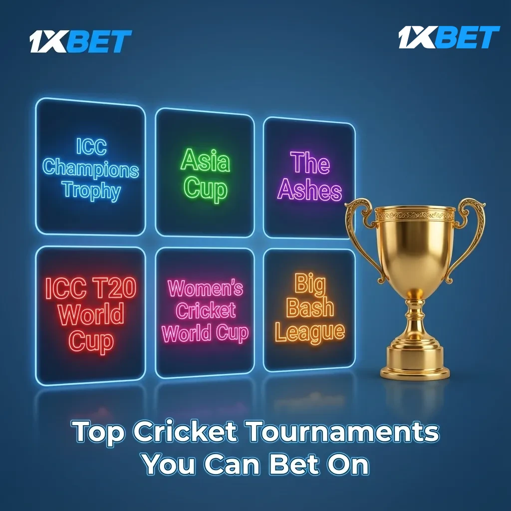 Top cricket tournaments to bet on: IPL, ICC events, Ashes, Asia Cup; pre-match & live markets, streaming, price boosts.