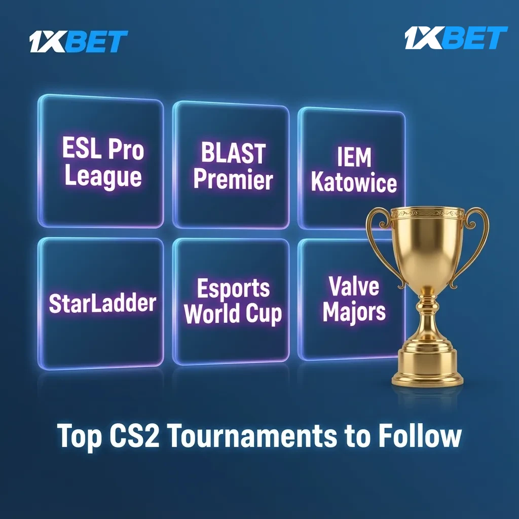 Top CS2 tournaments: Majors, ESL Pro League, BLAST Premier, IEM Katowice, Cologne, Esports World Cup, StarLadder.