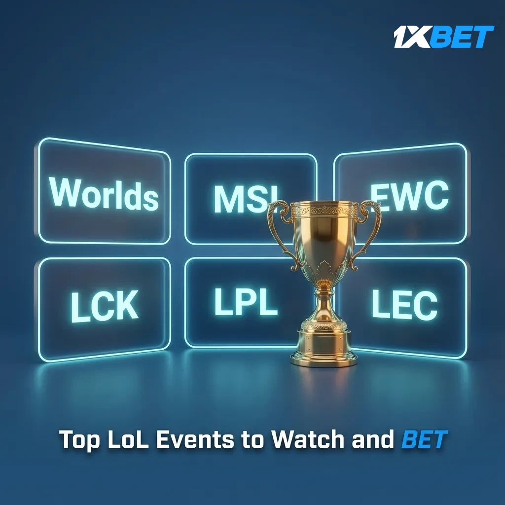 Top LoL events to watch and bet: Worlds, MSI, EWC, LCK, LPL, LEC; check schedules and odds on 1xBet.