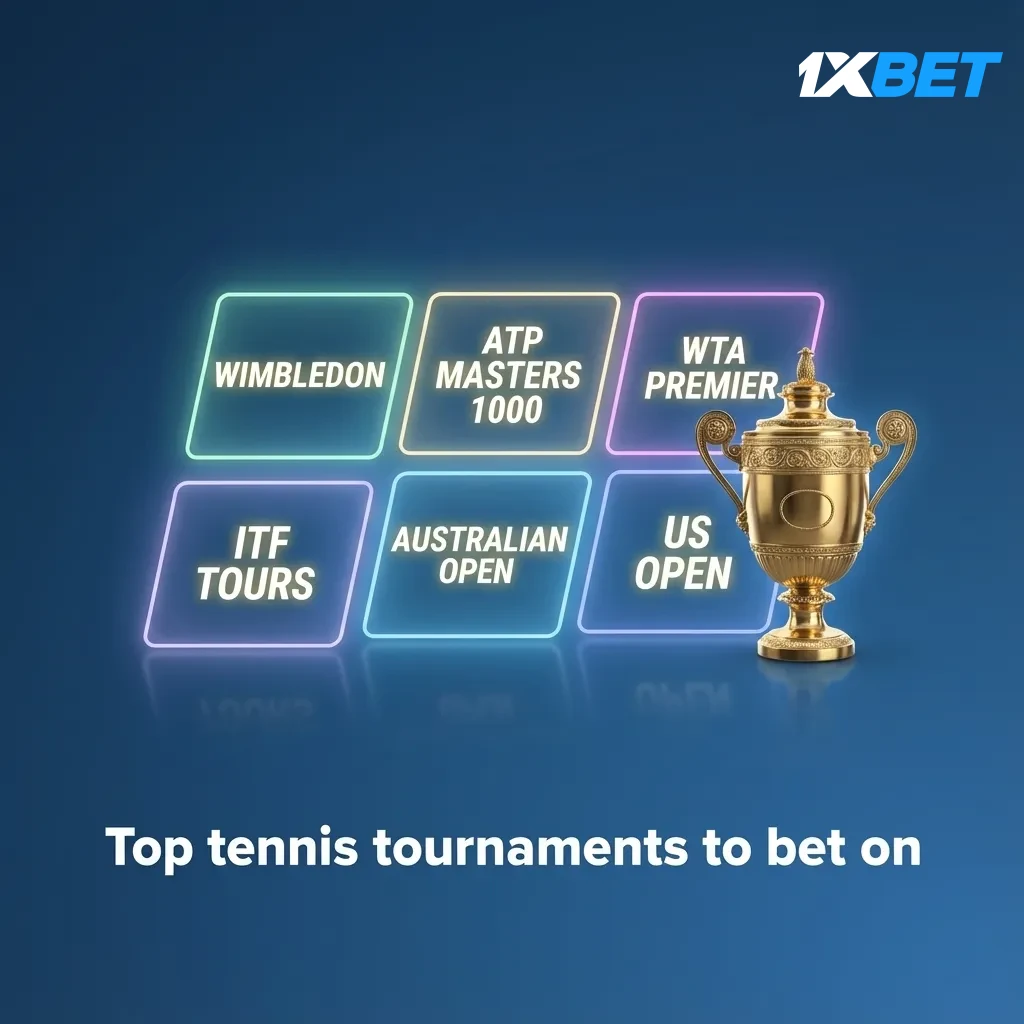 Top tennis tournaments to bet on: Australian Open, Roland-Garros, Wimbledon, US Open, ATP/WTA 1000s, Finals