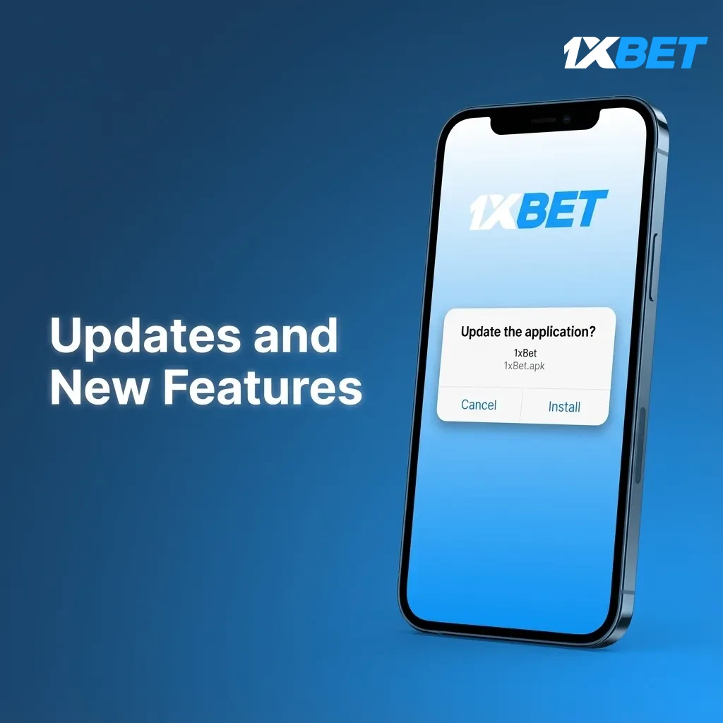 Illustration of 1xBet PWA auto-updating; new features appear on reopen; refresh or clear cache if outdated.