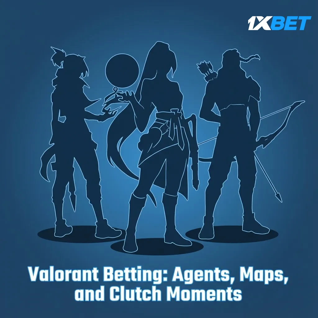 Valorant betting graphic with agents, map veto tips, live odds, clutch plays, and VCT events like Masters and Champions.