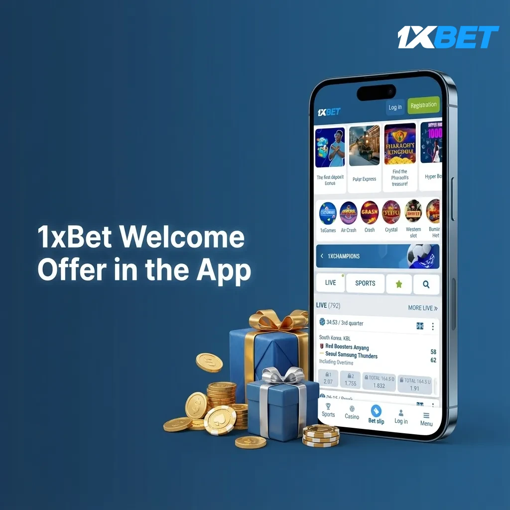 1xBet app welcome offer: 120% up to ₹33,000 on first deposit for new users. Choose Sports or Casino; free spins; terms apply.