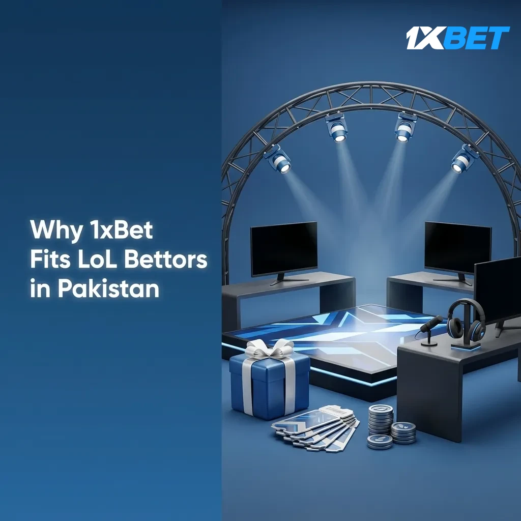1xBet LoL betting Pakistan: PKR accounts, local payments, 100% bonus to 70k, odds & markets, 24/7 support, Android & iOS.