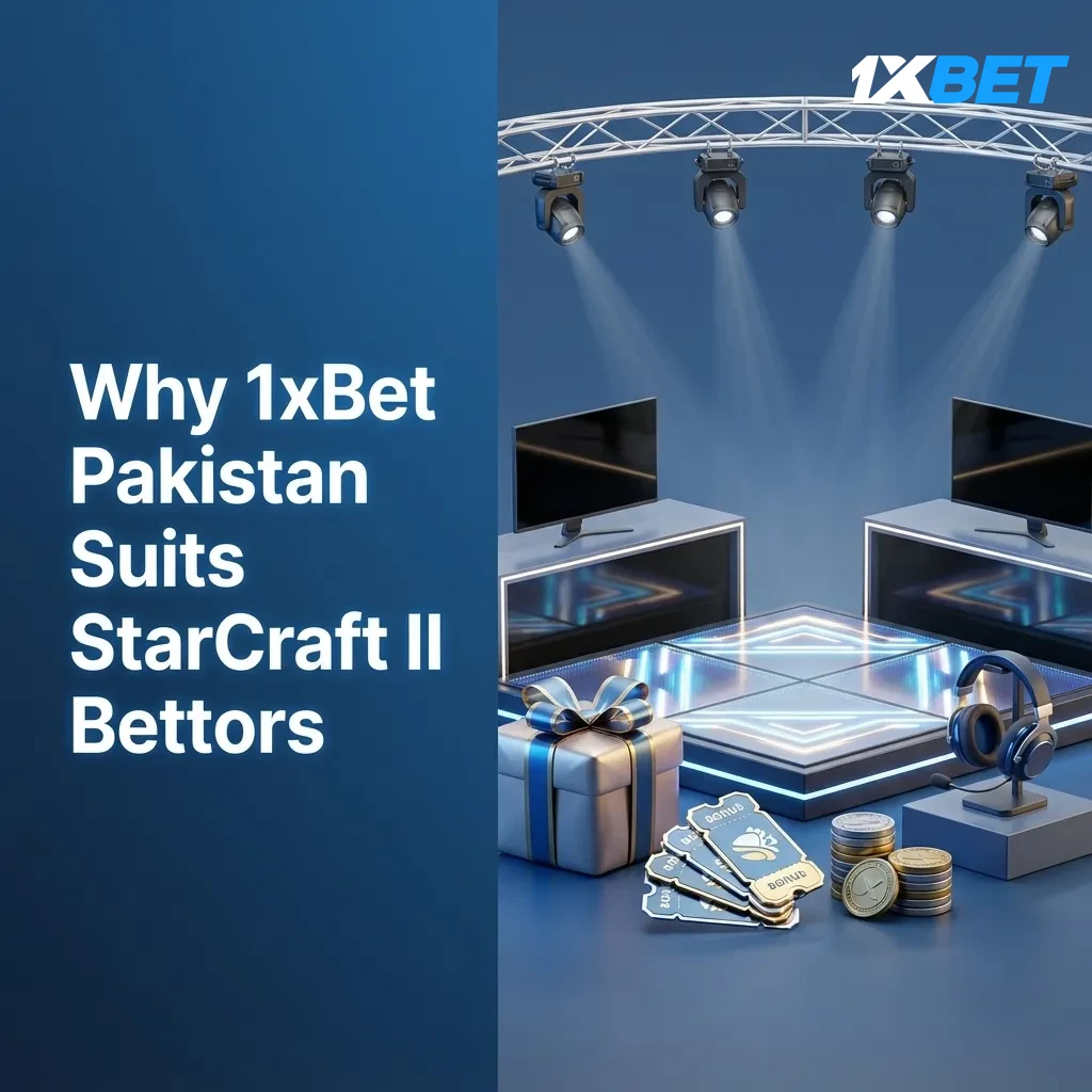 1xBet Pakistan SC2 betting promo graphic with PKR payments (Easypaisa, JazzCash), 24/7 support, odds, and mobile app icons.