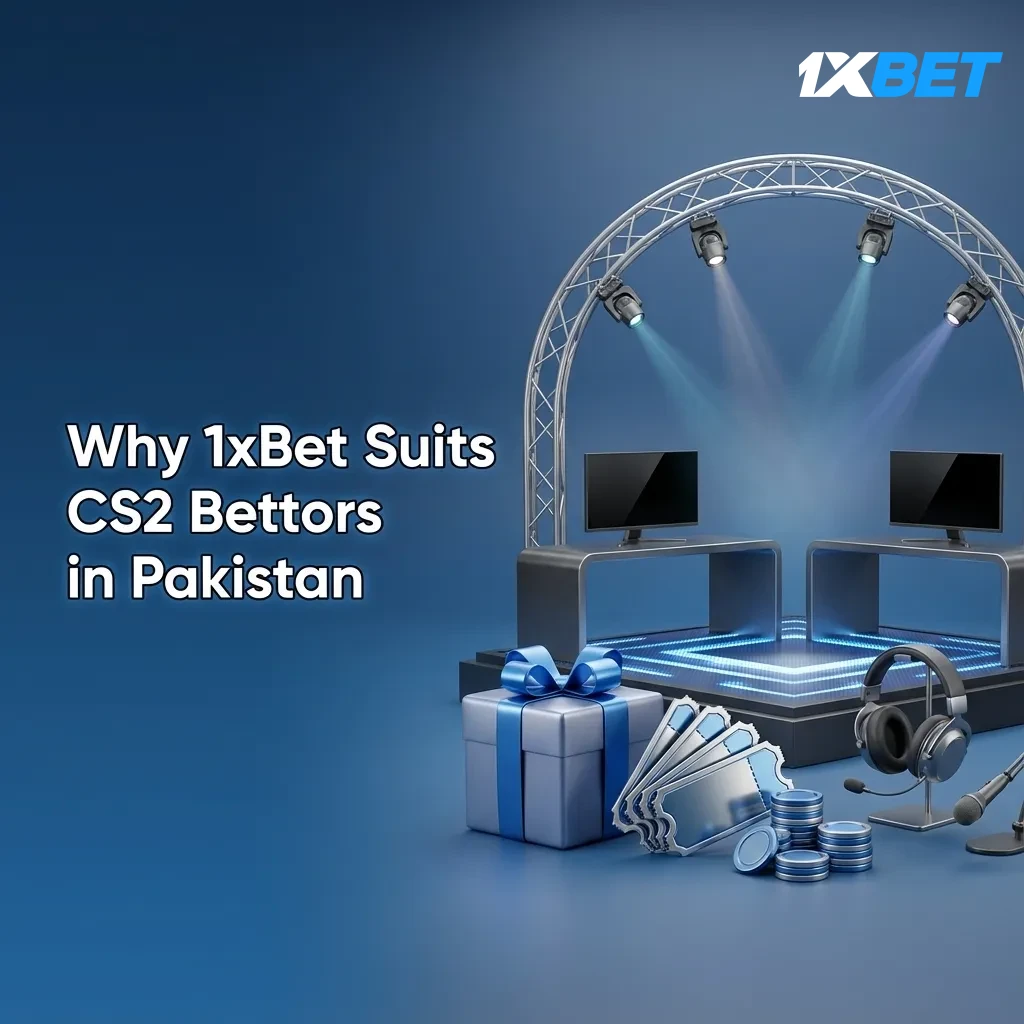 1xBet features for CS2 in Pakistan: 100% bonus to 70k PKR, Easypaisa/JazzCash, fast payouts, 24/7 markets, mobile app.