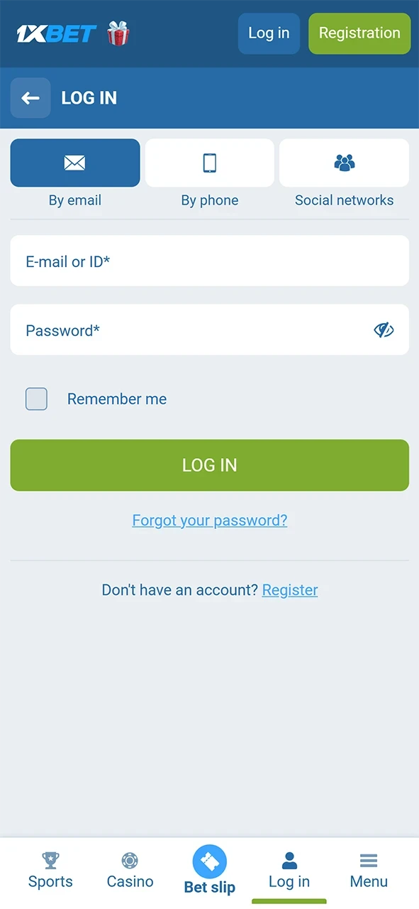 Launch the 1xBet Android app and select your preferred login method today.