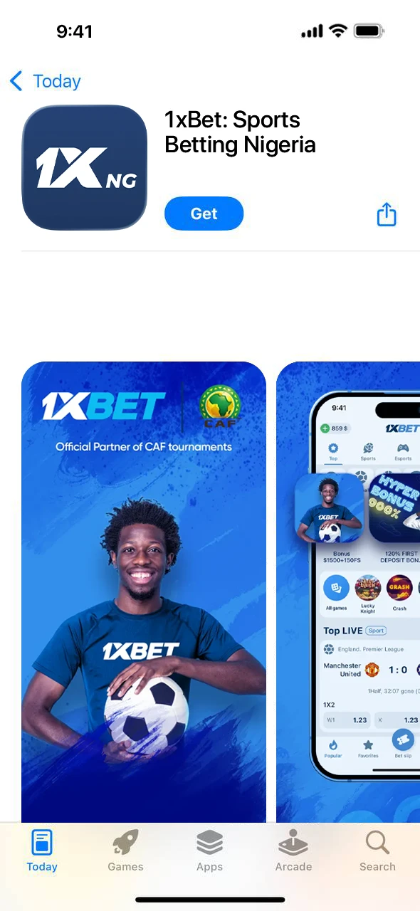 Follow the direct iOS link to the official store to get 1xBet app.
