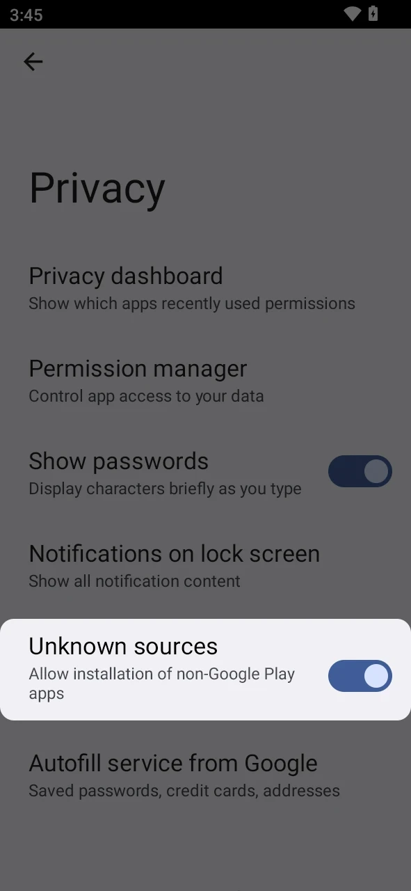 Adjust your settings to allow the 1xBet android app installation from sources.
