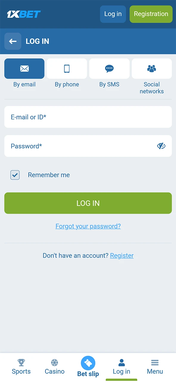 Launch the 1xBet iOS app and sign in to access your betting account.