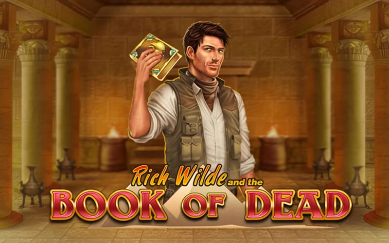 Explore ancient treasures in the Book of Dead Casino slot at 1xBet.