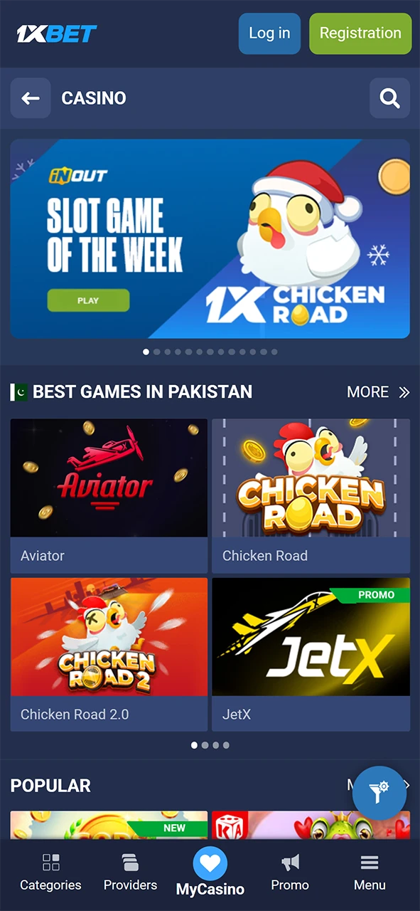 Play popular casino games and slots within the premium 1xBet iOS application.