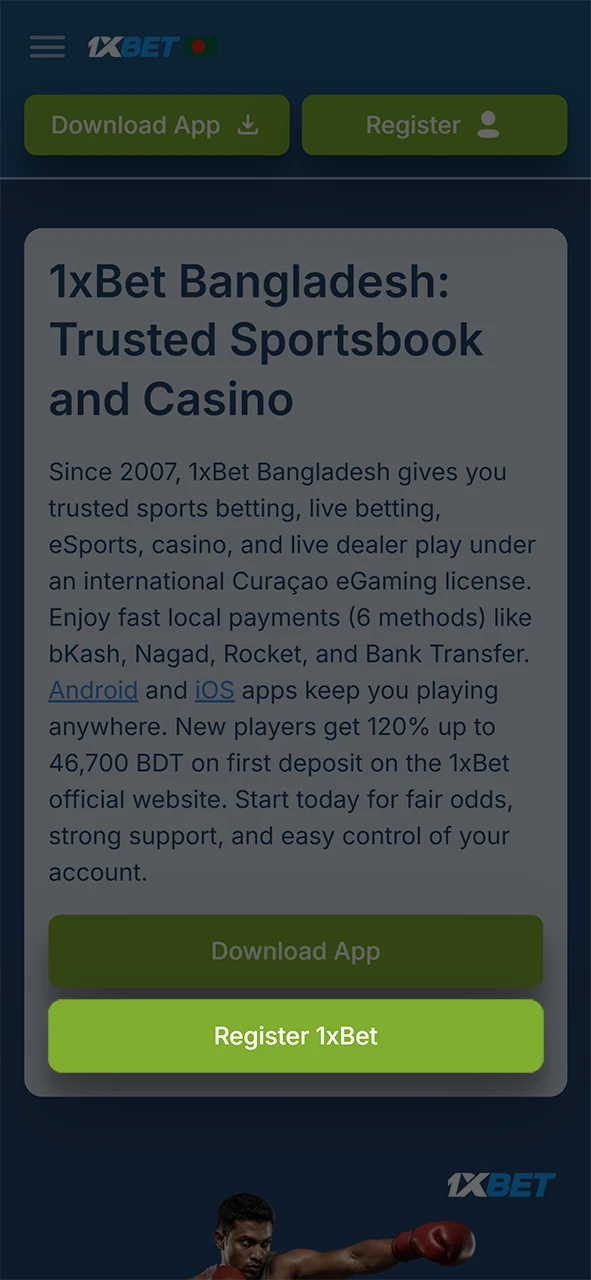 Use the official link to sign in and begin your 1xBet betting.