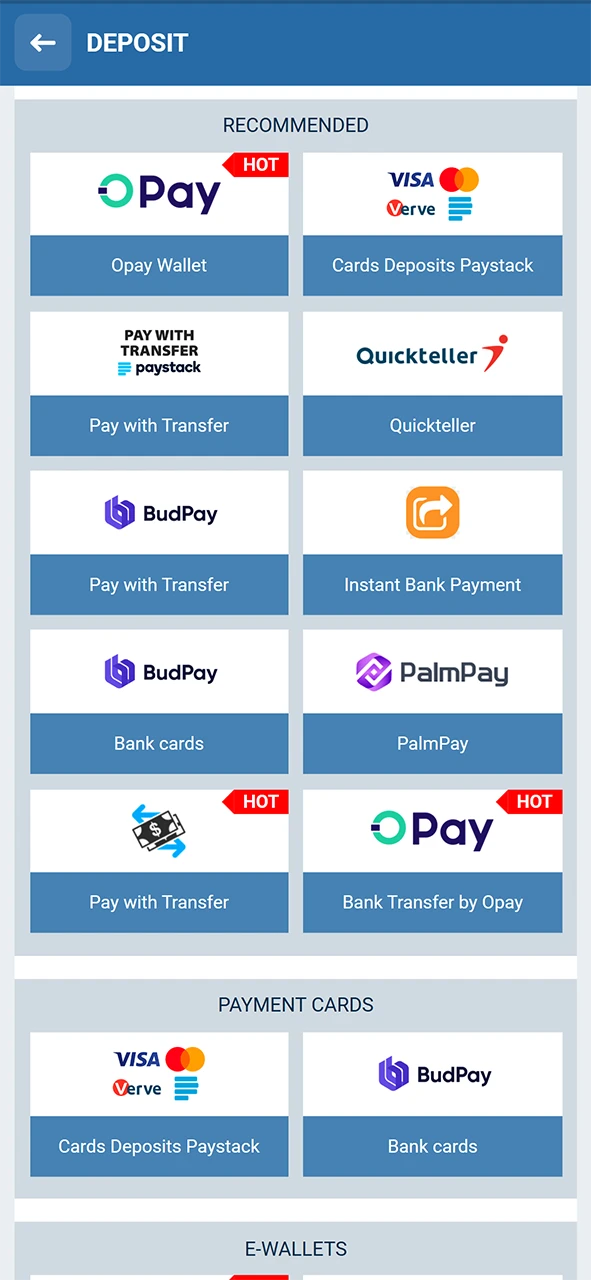 Fund your 1xBet account with NGN using convenient local payment methods to bet.