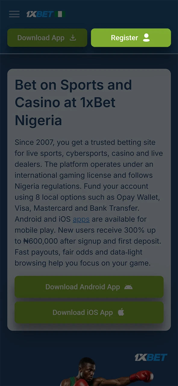 Start your registration on the 1xBet by opening the official sign up form.