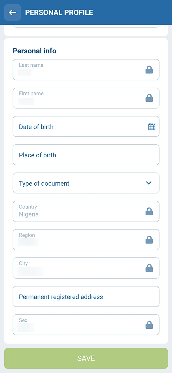 Access the verification section in your 1xBet profile to secure your account.