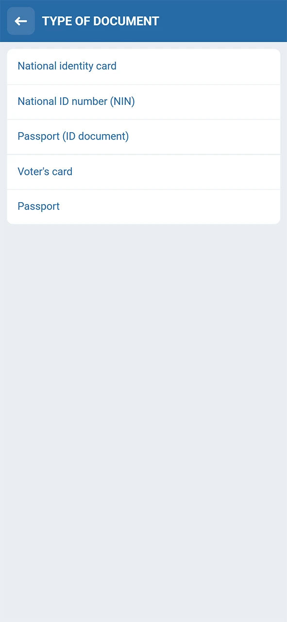 Submit a valid document for 1xBet verification to confirm your identity.