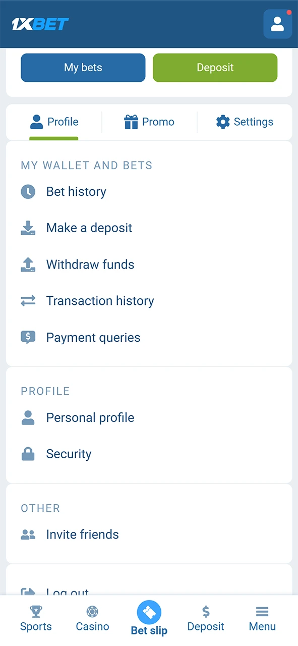 Access the verification section in your 1xBet profile to view the required documents.