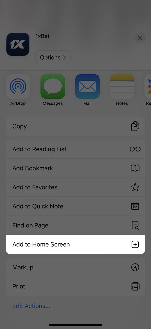 Tap add to home screen to install the 1xBet PWA for instant access in Pakistan.