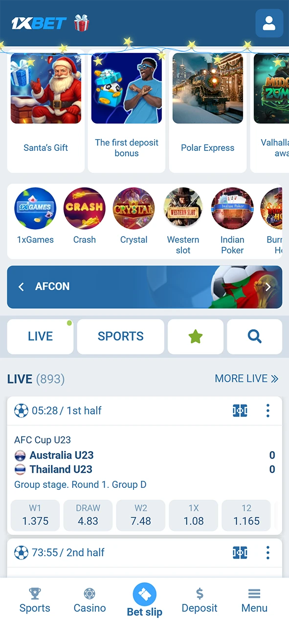 Activate your 1xBet registration and choose the best available welcome bonus offer.