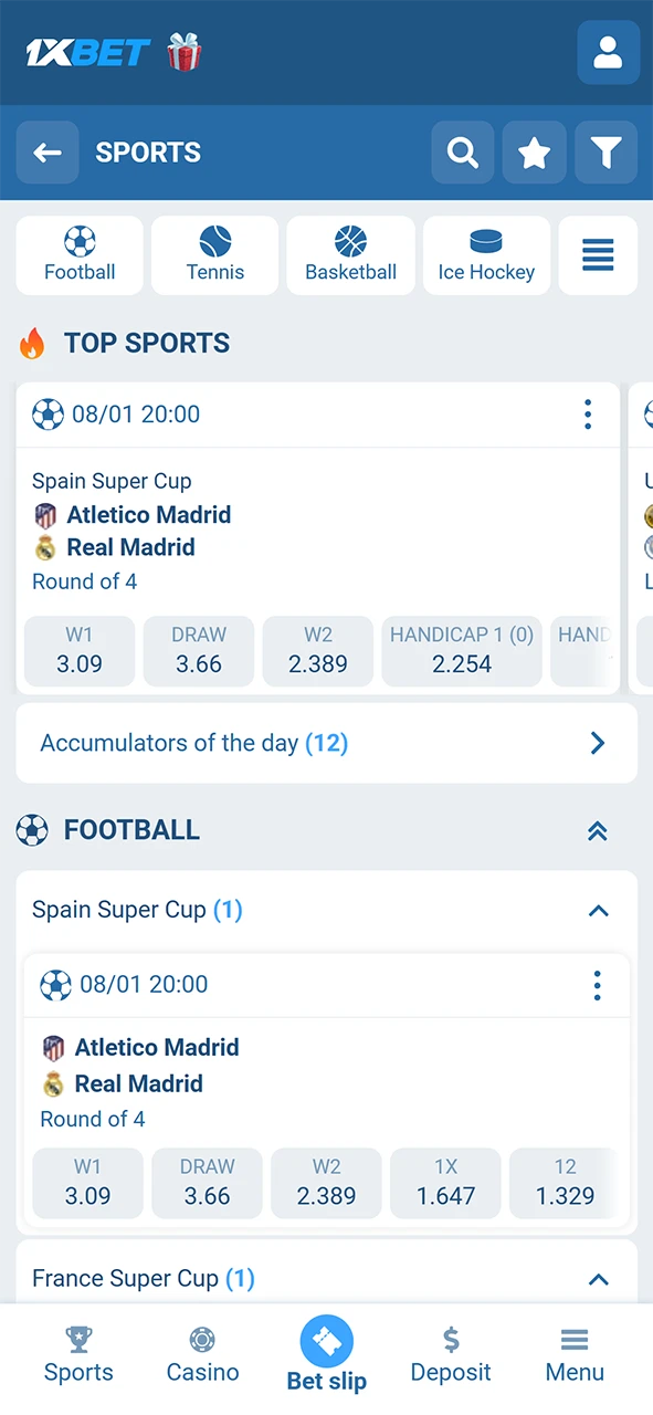 Play through the 1xBet registration bonus requirements to withdraw your winnings.
