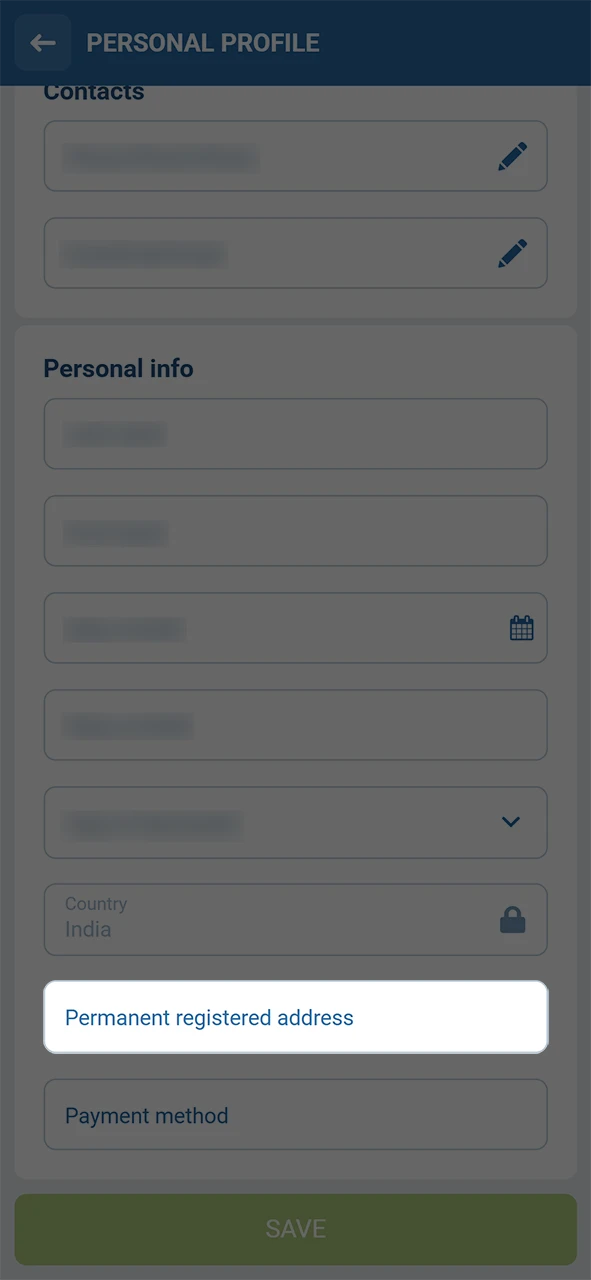 Provide an address proof for your 1xBet registration verification process.