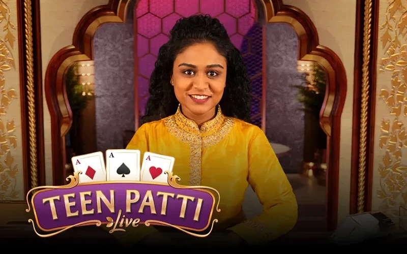 Experience the classic card game Teen Patti with professional dealers at 1xBet.